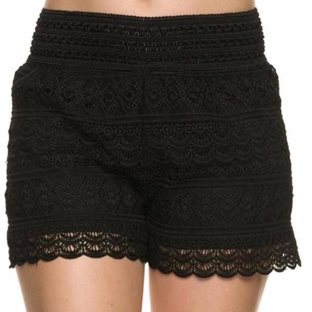 Ambiance Black Lace Shorts